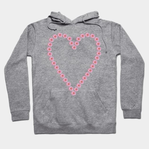 Pink Gerbera Heart Hoodie by ellenhenryart